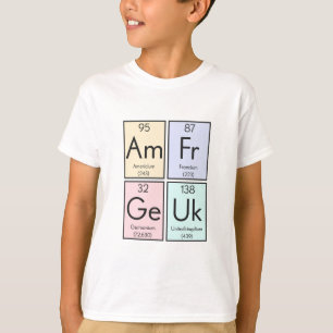 T-shirt Humour de table périodique de l'élément britanniqu