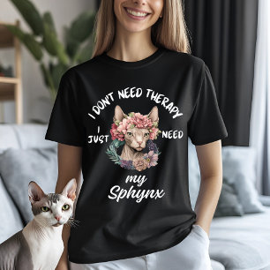 T-shirt Humour de thérapie de chat Sphynx