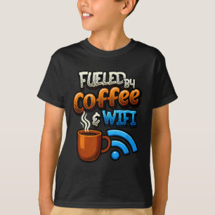 T-shirt Humour du bureau à domicile alimenté par le café e