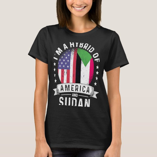 T-shirt Humour du drapeau du patriote soudanais américain (Devant)