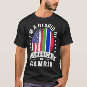 T-shirt Humour du drapeau gambien-américain du patriote