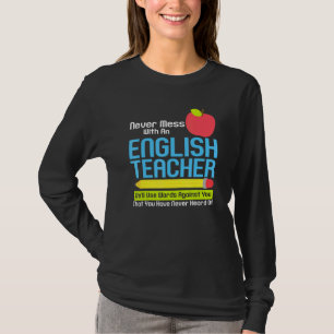 T-shirt Humour Enseignant Anglais Lecture Livres Vocabulai