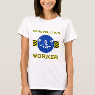 T-shirt Humour ouvrier de la construction Panneau bleu Gym