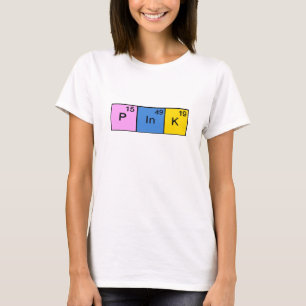 T-shirt humour périodique de table rose drôle mode féminin
