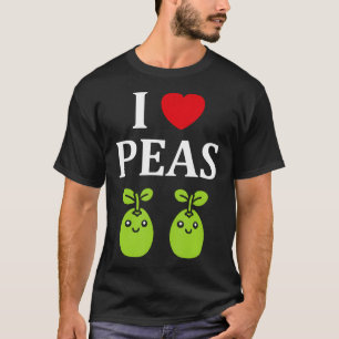 T-shirt Humour Petit Pois Minimaliste Légume J'adore Les P