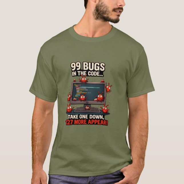 T-Shirt Humour Programmeur 99 Bugs (Devant)