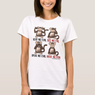 T-shirt Humour Wise Monkeys
