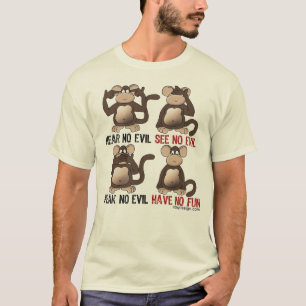 T-shirt Humour Wise Monkeys