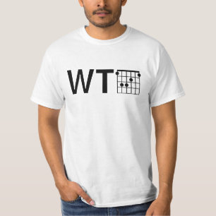 T-shirt Humour WTF avec accord de guitare F