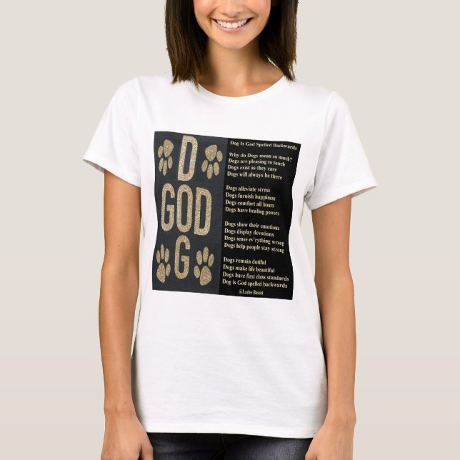 T - Shirt Hund ist ein Gedicht, das Gott rückwärts (Vorderseite)