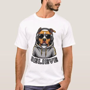 T-Shirt "Hund mit Kopfhörern" – Süßes Grafik-Shirt