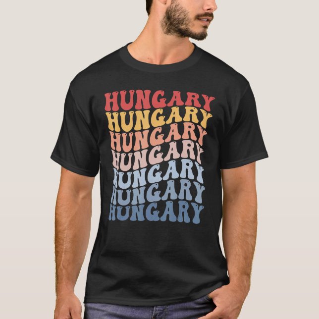 T-shirt Hungary Groovy Retro Hungarian (Devant)