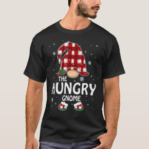 T-shirt Hungry Gnome Buffalo Plaid Matching Family Christm