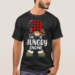 T-shirt Hungry Gnome Buffalo Plaid Matching Family Christm