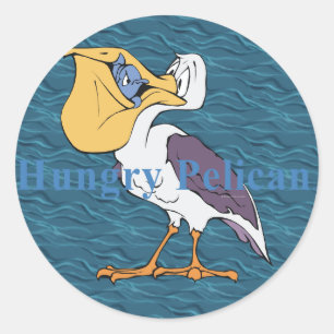 T-SHIRT Hungry Pelican Runder Aufkleber