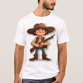 T-shirt Hunter Spirit - Cartoon Gunman Graphic Tee