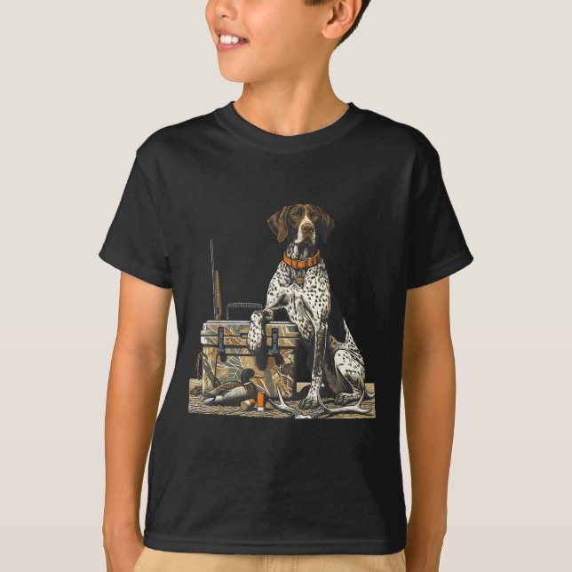 T-shirt Hunting Dog Inter Bird Dog Duck Hunter Camo Retrie (Devant)