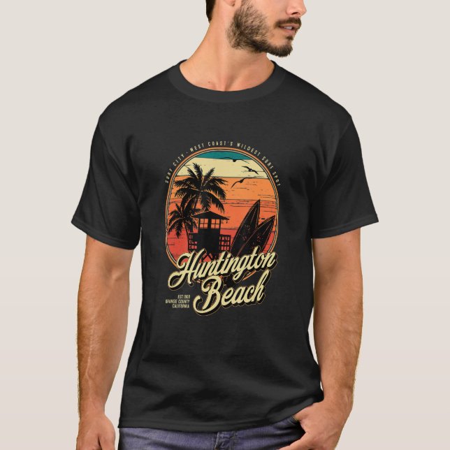 T-shirt Huntington Beach Surf City West Coastu2019s Wildes (Devant)