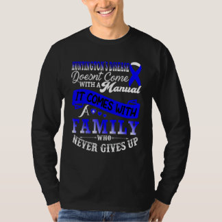 T-shirt Huntington's Disease Awareness Blue Ribbon Family