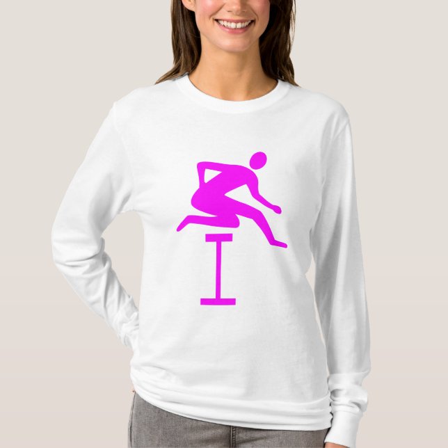 T-shirt Hurdling - Magenta (Devant)