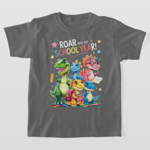 T-shirt Hurlez dans l'année scolaire – Joli dinosaure reto