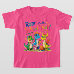T-shirt Hurlez dans l'année scolaire – Joli dinosaure reto