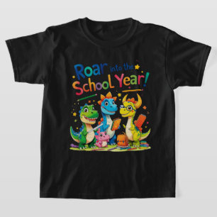 T-shirt Hurlez dans l'année scolaire – Joli dinosaure reto