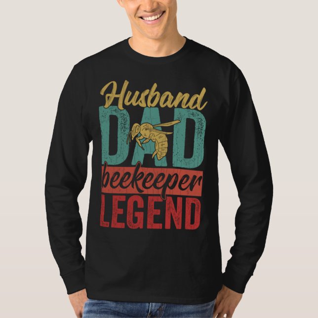 T-shirt Husband Dad Beekeeper  Beekeeping Apiary Honey Gra (Devant)