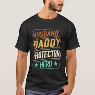 T-shirt Husband Daddy Protector Hero Fathers Day Camo Amer