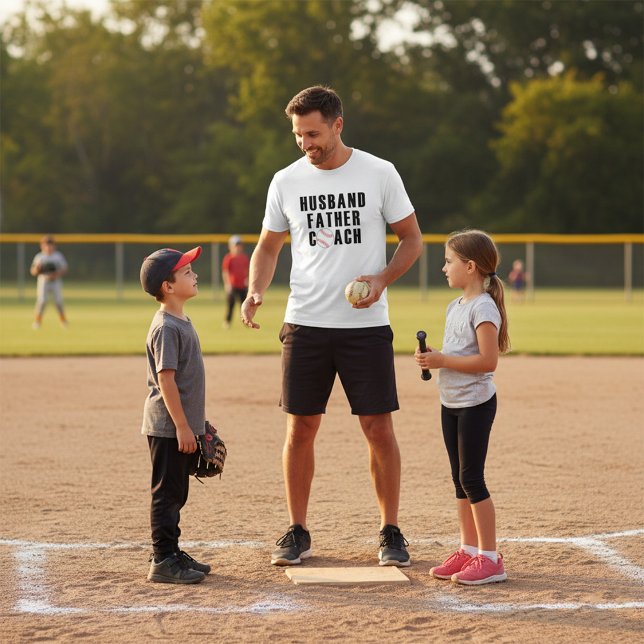 T-shirt Husband Father Coach Baseball Dad Quote (Créateur téléchargé)