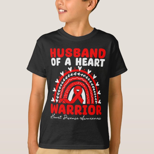 T-shirt Husband Of A Heart Warrior Heart Disease Boho Rain (Devant)