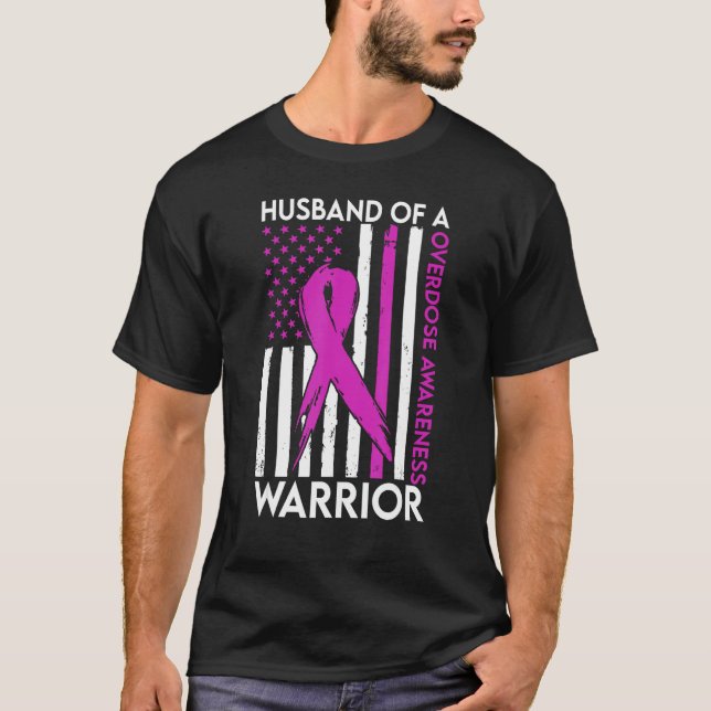 T-shirt Husband Of A Warrior Overdose Awareness Support Sq (Devant)