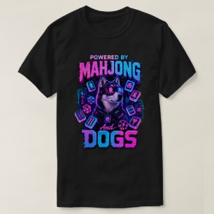 T-shirt Husky Cyberpunk Néon Mahjong Amoureux des Chiens d
