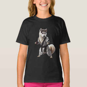 T-shirt Husky Dog Jouer Karate, Champion de Karate Husky D