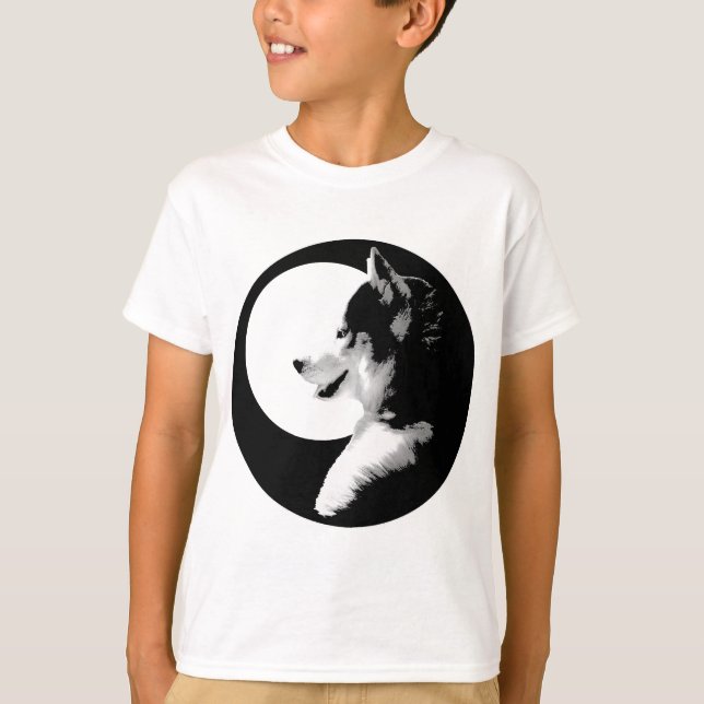 T-shirt Husky Kids Sled Dog Kid Husky Ringer (Devant)