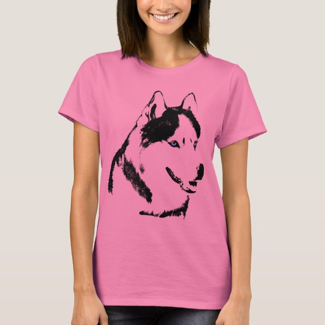 T-shirt Husky Malamute Husky traîneau Chien bio To (Devant)