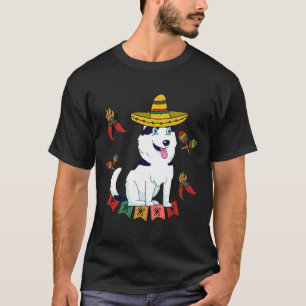 T-shirt Husky Mexicain Sombrero Cinco De Mayo Husky