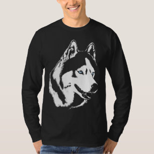 T-shirt Husky Shirt Wolf Art Long Manche Teg Shirts Chien