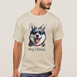 T-shirt Husky Sibérien cool Avec Lunettes De Soleil