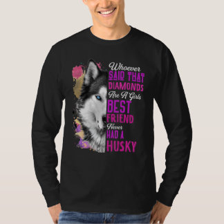 T-shirt Husky Sont Une Fille Meilleur Ami Chien Mère Mère 