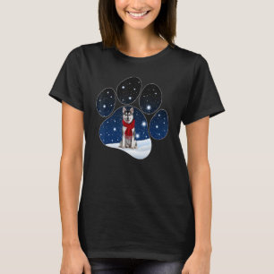 T-shirt Husky Winter Neige Paw Chiens Noël