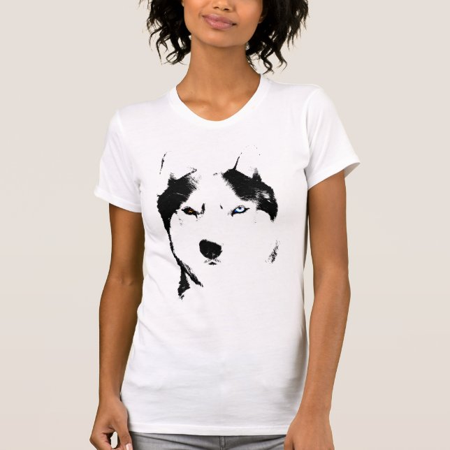T-shirt Husky Wolf Husky Sled Dog Husky Shirts (Devant)