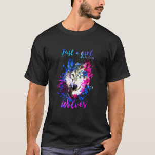 T-shirt Husky Wolves Wolf Splash Peinture d'aquarelle