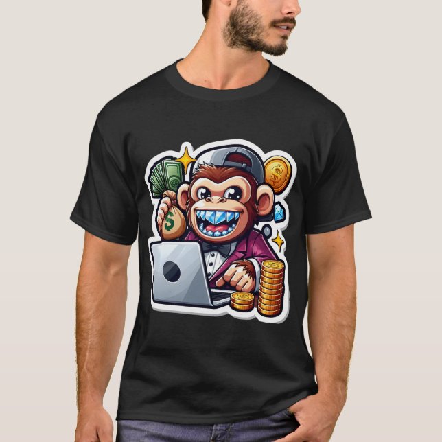 T-shirt Hustle Monkey - Machine à faire de l'argent Graphi (Devant)