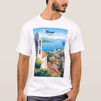 T-shirt Hvar Croatia Coast Travel Art