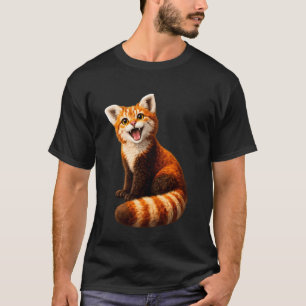 T-shirt Hybride de Panda Rouge et Chat Mignon Drôle Memes
