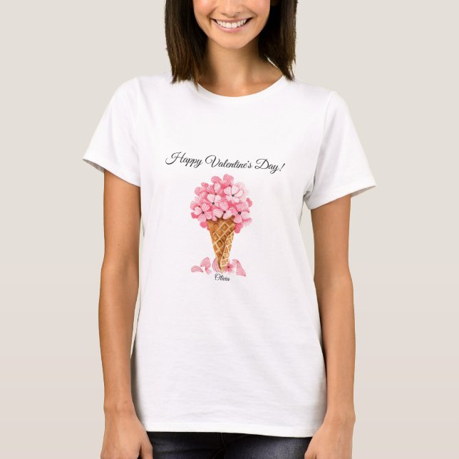 T-shirt Hydrangée rose Valentines (Devant)