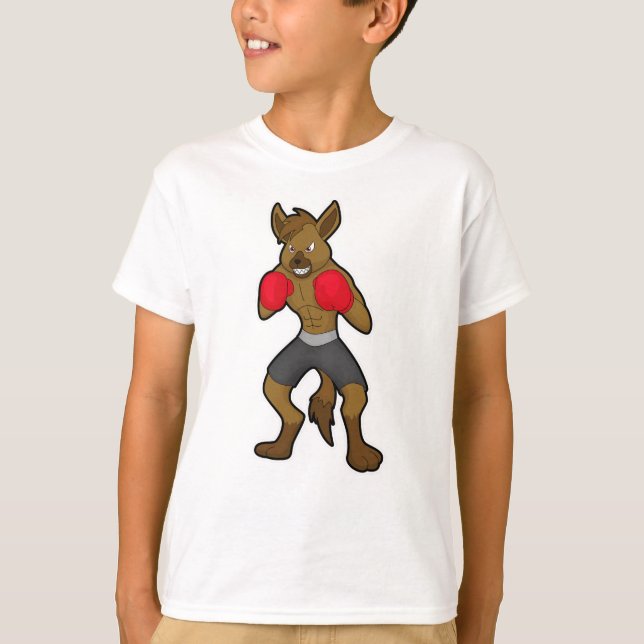 T-shirt Hyena à la boxe avec gants de boxe (Devant)