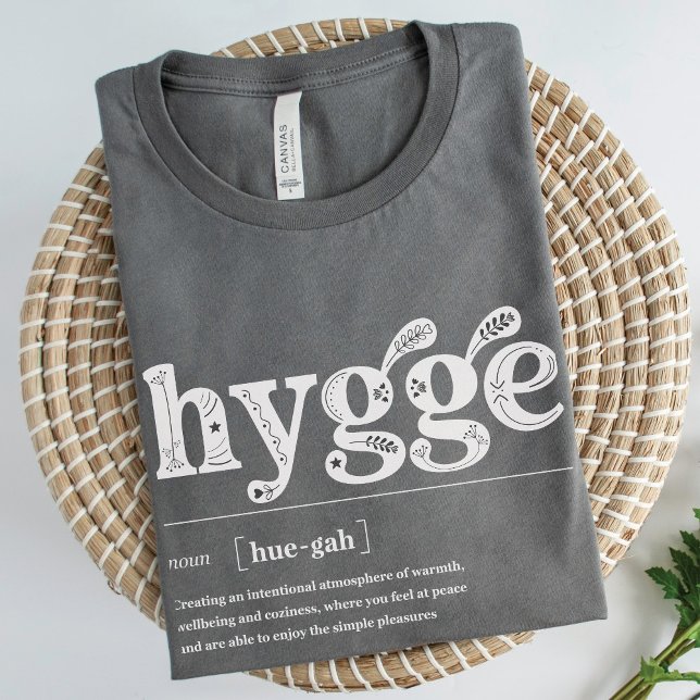 T-shirt Hygge Definition Floral nordique Cosy Inspirationn (Hygge Definition Cozy Danish Scandinavian comfort inspirational meaning t-shirt gift  asphalt gray)