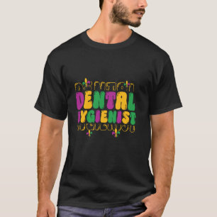 T-shirt Hygiéniste dentaire rétro Fête du Mardi Gras Fleur